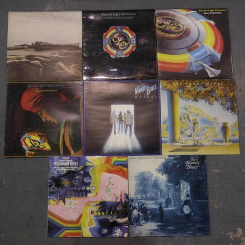 234 - Twelve LPs including Moody Blues and ELO. Not available for in-house P&P