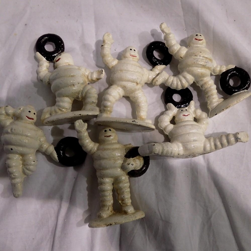 1125 - Six cast iron Michelin Men figures, H: 9 cm. UK P&P Group 1 (£16+VAT for the first lot and £2+VAT fo... 