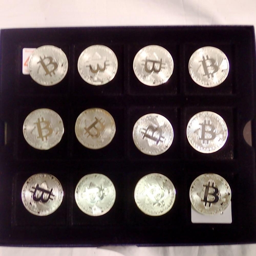 1126 - Twelve boxed bitcoin cryptocurrency physical tokens . UK P&P Group 1 (£16+VAT for the first lot and ... 