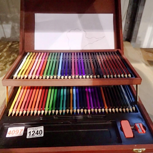 1240 - Cased set of Crawford & Black, coloured pencils. Not available for in-house P&P