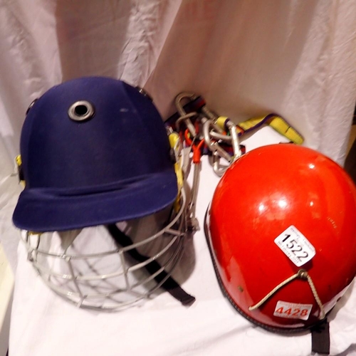 1522 - Climbing and cricket helmets (2), size L. Not available for in-house P&P