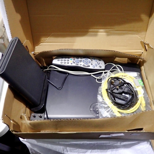 1523 - Boxed Sky HD box with remote and cabling. Not available for in-house P&P