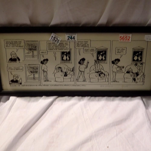 1526 - Signed Nick Miller cartoon strip, 65 x 20 cm. Not available for in-house P&P