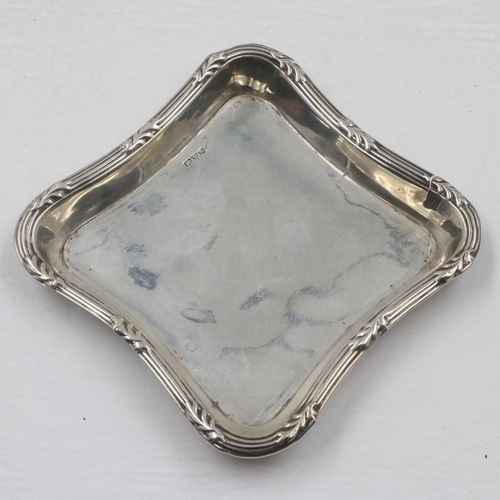 69 - Small hallmarked silver pin dish, Chester assay, 80 x 80 mm, 24g. UK P&P Group 1 (£16+VAT for the fi... 