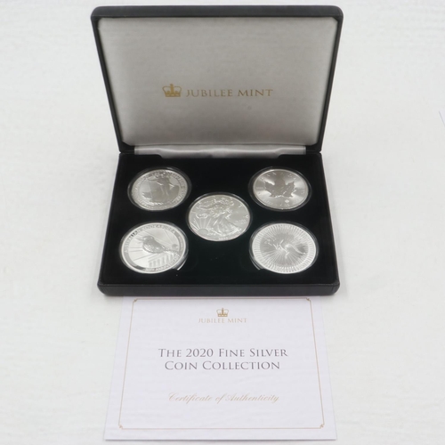 2002 - 2020 Fine Silver 5-coin Collection. UK P&P Group 1 (£16+VAT for the first lot and £2+VAT for subsequ... 