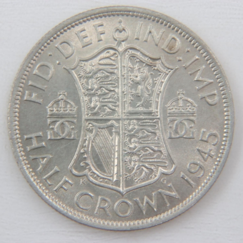 2009 - 1945 silver half crown of George VI - EF.  UK P&P Group 0 (£6+VAT for the first lot and £1+VAT for s... 