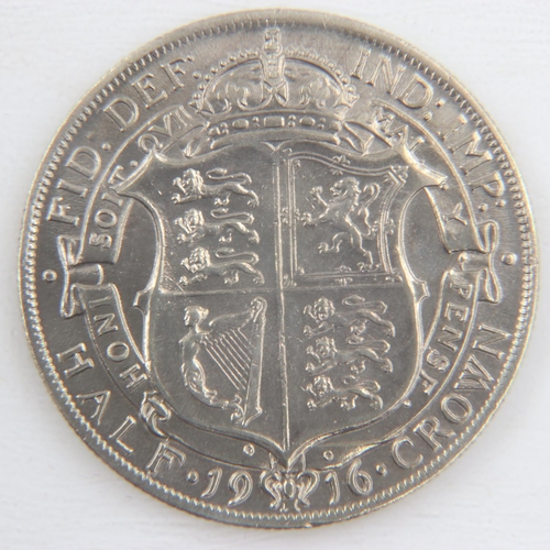 2011 - 1916 silver half crown of George V - gVF.  UK P&P Group 0 (£6+VAT for the first lot and £1+VAT for s... 