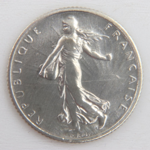 2014 - 1917 silver Franc of France - VF.  UK P&P Group 0 (£6+VAT for the first lot and £1+VAT for subsequen... 