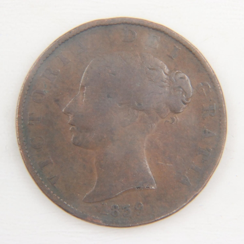 2022 - 1839 halfpenny of Isle of Man - aVF.  UK P&P Group 0 (£6+VAT for the first lot and £1+VAT for subseq... 