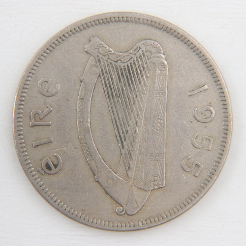 2023 - 1955 Gaelic harp and horse half coroin of Ireland - gVF.  UK P&P Group 0 (£6+VAT for the first lot a... 