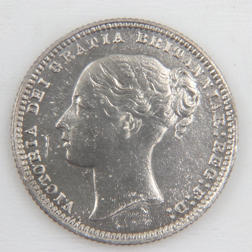 2026 - 1873 die 2 silver shilling of queen Victoria - VF.  UK P&P Group 0 (£6+VAT for the first lot and £1+... 