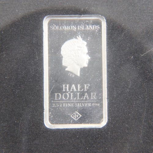 2029 - Solomon Islands silver ingot - San Francisco issue.  UK P&P Group 0 (£6+VAT for the first lot and £1... 