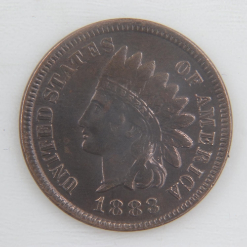 2034 - 1883 Indian Cent of USA - aVF.  UK P&P Group 0 (£6+VAT for the first lot and £1+VAT for subsequent l... 