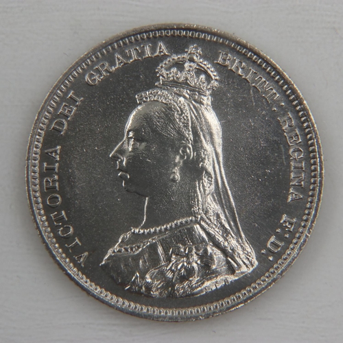 2036 - 1887 silver shilling of queen Victoria - EF.  UK P&P Group 0 (£6+VAT for the first lot and £1+VAT fo... 