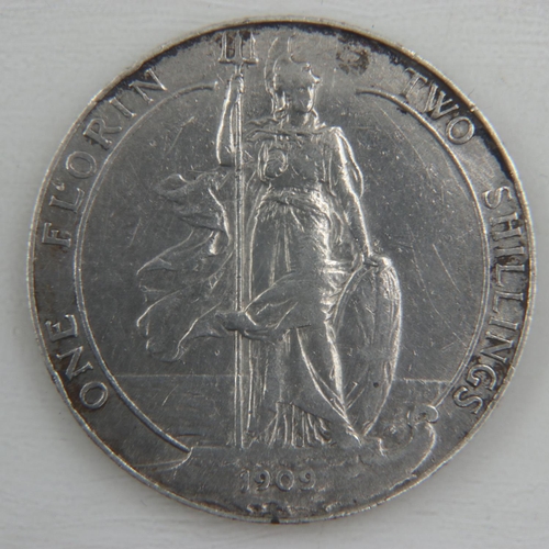 2037 - 1909 silver florin of Edward VII - VF.  UK P&P Group 0 (£6+VAT for the first lot and £1+VAT for subs... 