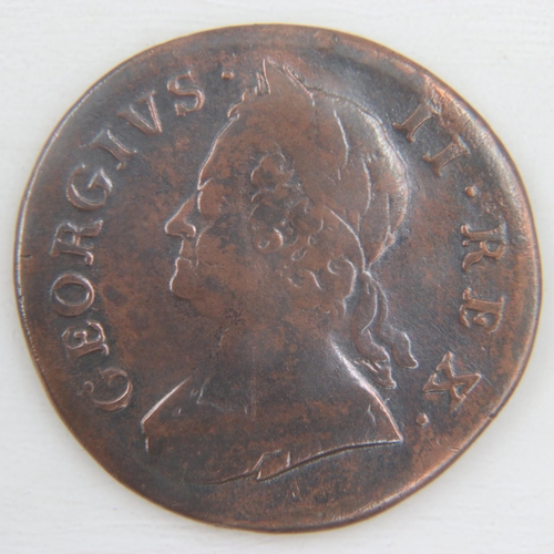 2043 - 1750 halfpenny of George II - aVF. UK P&P Group 0 (£6+VAT for the first lot and £1+VAT for subsequen... 