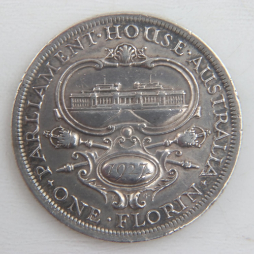 2052 - 1927 silver florin of Australian parliament of George V - gVF.  UK P&P Group 0 (£6+VAT for the first... 