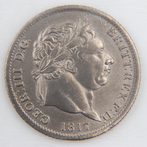 2054 - 1817 silver shilling of George III - aEF.  UK P&P Group 0 (£6+VAT for the first lot and £1+VAT for s... 