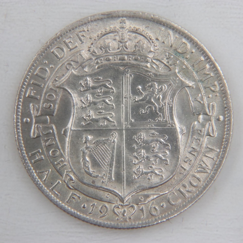 2056 - 1916 silver half crown of George V - gVF.  UK P&P Group 0 (£6+VAT for the first lot and £1+VAT for s... 