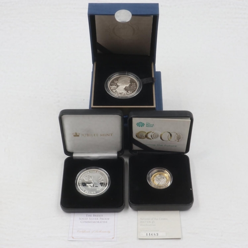 2062 - Three mixed silver proof coins. UK P&P Group 1 (£16+VAT for the first lot and £2+VAT for subsequent ... 