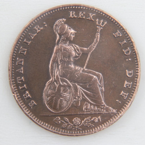 2067 - 1837 farthing of William IV - gVF.  UK P&P Group 0 (£6+VAT for the first lot and £1+VAT for subseque... 