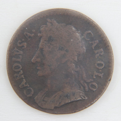 2075 - 1674 farthing of Charles II - gF.  UK P&P Group 0 (£6+VAT for the first lot and £1+VAT for subsequen... 