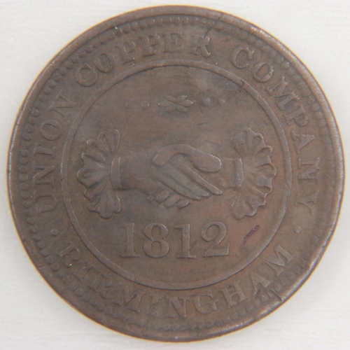 2085 - 1812 Union Copper Company (Birmingham) penny token. UK P&P Group 0 (£6+VAT for the first lot and £1+... 