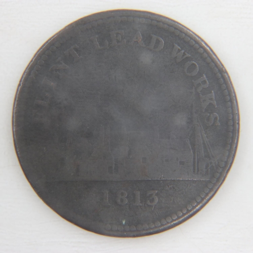 2089 - 1813 Flint Lead Works penny token. UK P&P Group 0 (£6+VAT for the first lot and £1+VAT for subsequen... 