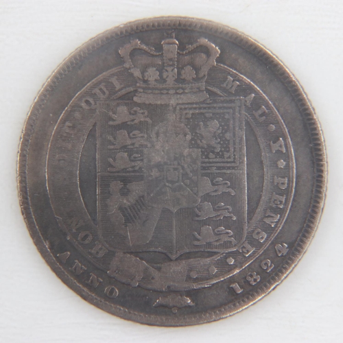 2091 - 1824 silver shilling of George IV - VF.  UK P&P Group 0 (£6+VAT for the first lot and £1+VAT for sub... 