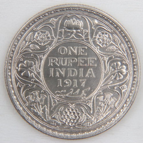 2100 - 1917 silver rupee of George V - gVF.  UK P&P Group 0 (£6+VAT for the first lot and £1+VAT for subseq... 