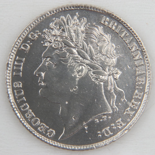 2109 - 1824 silver sixpence of George IV - EF.  UK P&P Group 0 (£6+VAT for the first lot and £1+VAT for sub... 