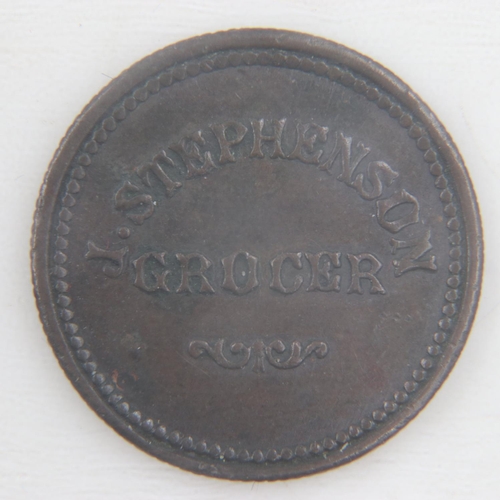 2111 - Stephenson grocers half sovereign token - EF.  UK P&P Group 0 (£6+VAT for the first lot and £1+VAT f... 