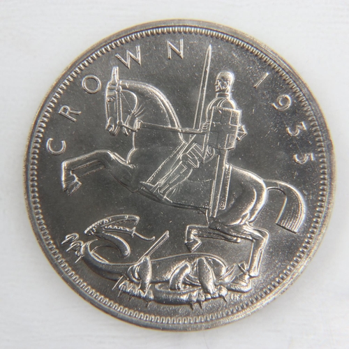 2112 - 1935 silver crown of George V - EF.  UK P&P Group 0 (£6+VAT for the first lot and £1+VAT for subsequ... 