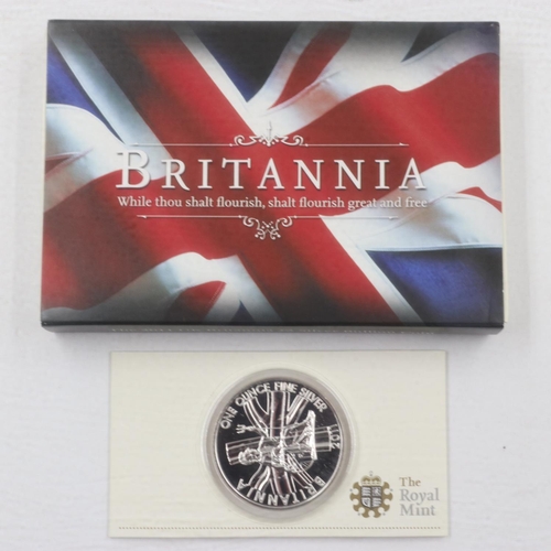 2116 - 2011 silver bullion Britannia 1oz round, boxed. UK P&P Group 1 (£16+VAT for the first lot and £2+VAT... 