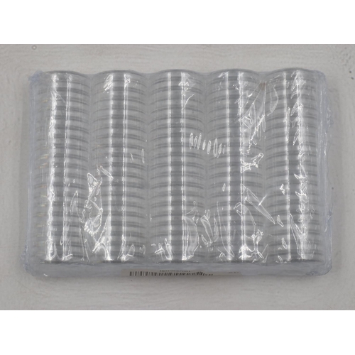 2117 - One hundred coin capsules, factory sealed D: 25mm.  UK P&P Group 1 (£16+VAT for the first lot and £2... 