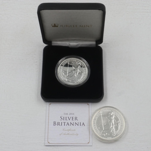 2122 - 1998 and 2014 silver Britannias. UK P&P Group 1 (£16+VAT for the first lot and £2+VAT for subsequent... 