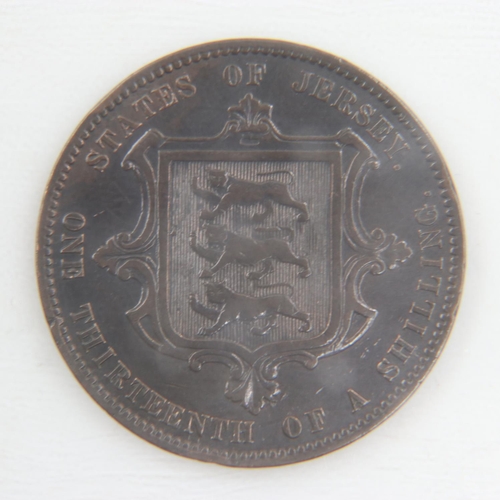 2140 - 1870 - Jersey half penny of queen Victoria -EF.  UK P&P Group 0 (£6+VAT for the first lot and £1+VAT... 