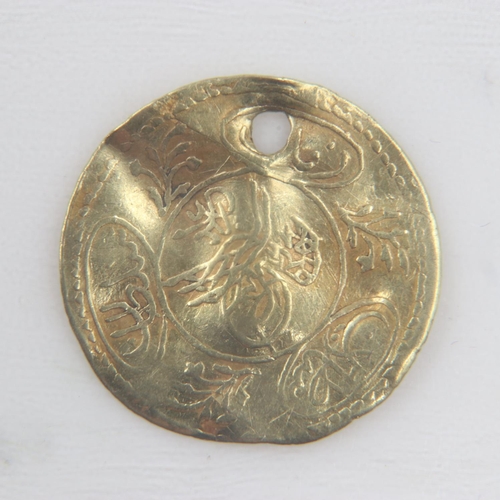 2143 - c.1800-10 Ottoman Empire gold half-cedid mahmudiye, holed, 0.6g. UK P&P Group 0 (£6+VAT for the firs... 