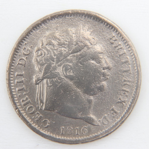 2154 - 1816 silver shilling of George III - gVF .  UK P&P Group 0 (£6+VAT for the first lot and £1+VAT for ... 