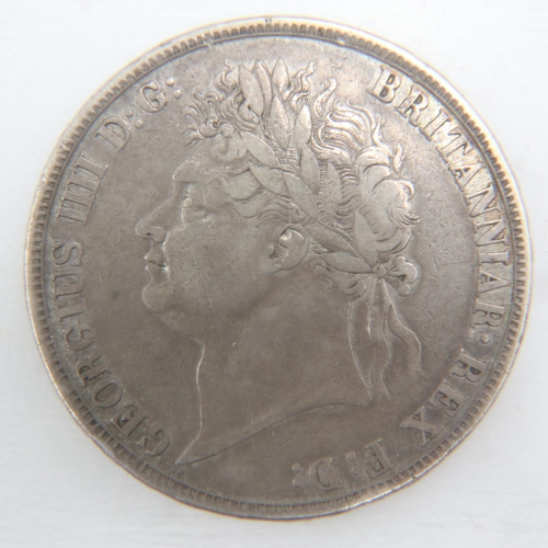 2159 - 1821 silver crown of George IV - gVF.  UK P&P Group 0 (£6+VAT for the first lot and £1+VAT for subse... 