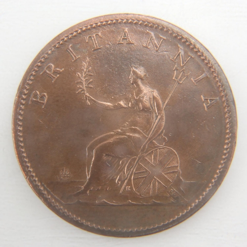 2162 - 1807 half penny of George III - EF.  UK P&P Group 0 (£6+VAT for the first lot and £1+VAT for subsequ... 