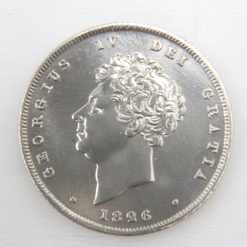 2163 - 1826 silver shilling of George IV - gEF.  UK P&P Group 0 (£6+VAT for the first lot and £1+VAT for su... 