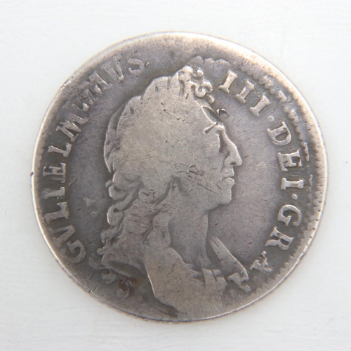 2168 - 1696 scarce double strike mint error - silver shilling of William III, double - aVF.  UK P&P Group 0... 