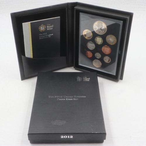 2195 - 2012 UK proof coin set. UK P&P Group 1 (£16+VAT for the first lot and £2+VAT for subsequent lots)