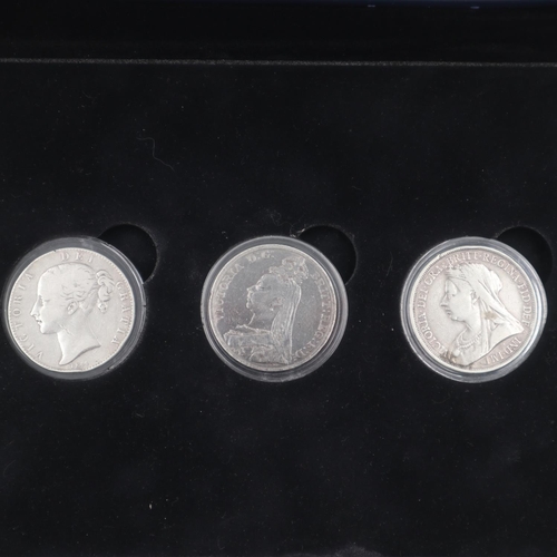 2236 - The Queen Victoria Silver Crown Collection in a presentation case. UK P&P Group 2 (£20+VAT for the f... 