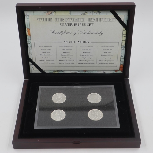 2259 - The British Empire Silver Rupee set in a presentation case. UK P&P Group 2 (£20+VAT for the first lo... 