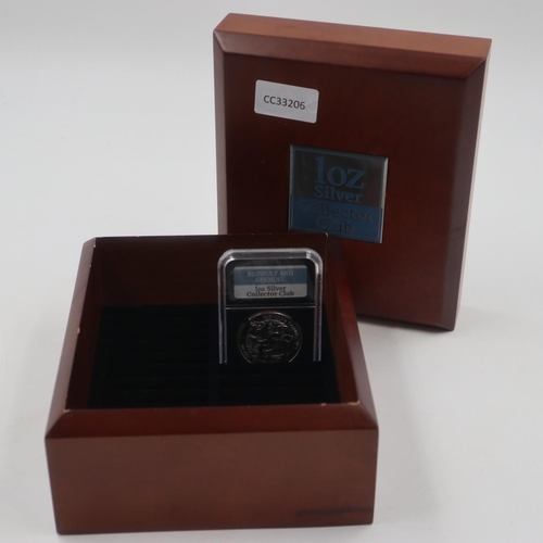 2276 - 1 ounce silver collectors box containing a single 1 troy ounce coin. UK P&P Group 2 (£20+VAT for the... 