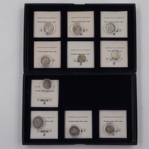 2277 - The Worlds smallest silver coins set of 10 coins. UK P&P Group 2 (£20+VAT for the first lot and £4+V... 