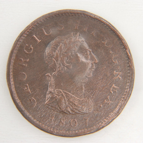 2303 - 1807 penny of George III - aVF.  UK P&P Group 0 (£6+VAT for the first lot and £1+VAT for subsequent ... 