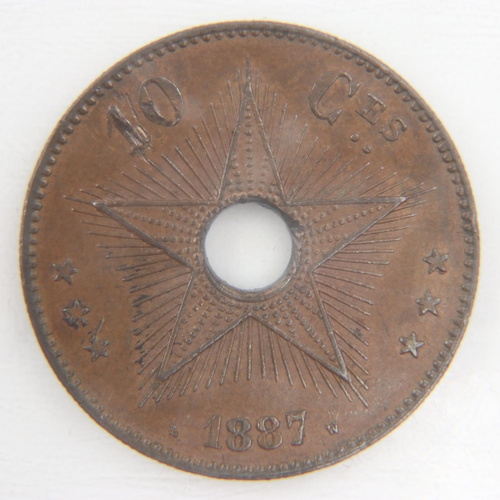 2305 - 1887 Belgian Congo ten centimes - EF.  UK P&P Group 0 (£6+VAT for the first lot and £1+VAT for subse... 